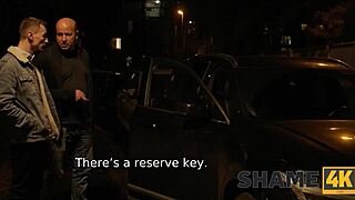 neighbors catch mature wife shaving pussy and big tits in car