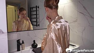 bursting into steamy shower bending juicy teen over for doggystyle pounding