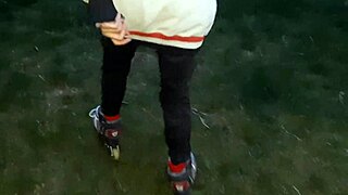 Cash Buys Coach's Steamy Roller Skating Clit Lick