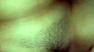 detailed asian hairy pussy sex ends with huge cumshot on belly
