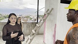 Tempting Huge Tits Latina Seduces Muscular Builder