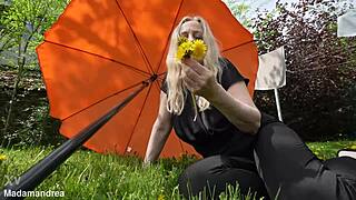 Granny's Outdoor Prolapse Masturbation Too Naughty to Hide?