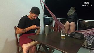 Married Slut Sucks Cock in Front of Cuckold Then Rides Rough and Hard