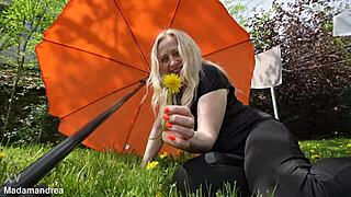 Granny's Outdoor Prolapse Masturbation Too Naughty to Hide?