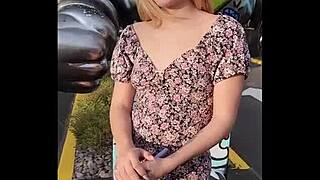 Skinny 18yo beauty poses bound in outdoor BDSM photos