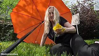 Granny's Outdoor Prolapse Masturbation Too Naughty to Hide?