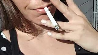 Kelly Kendricks Smokes Cigarettes Flaunting Sunlit Cleavage
