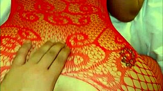 Fishnet asian slut takes rough pronebone pounding and sloppy head