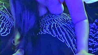 Fishnet asian slut takes rough pronebone pounding and sloppy head