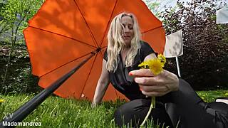 Granny's Outdoor Prolapse Masturbation Too Naughty to Hide?