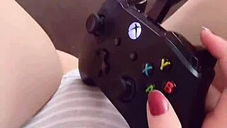 Caught Masturbating Tight Shaved Pussy Creampie Filled