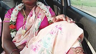 Beautiful Telugu Housewife's Dirty Car Sex Cheating with Boyfriend!