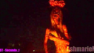 Slut Majick's Slow Motion Topless Tease in Cemetery