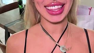 blonde bombshell luna luxe teases throbbing dick playfully