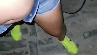 Public hot milf teases with blowjob on big cock outdoor