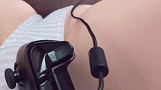 Caught Masturbating Tight Shaved Pussy Creampie Filled