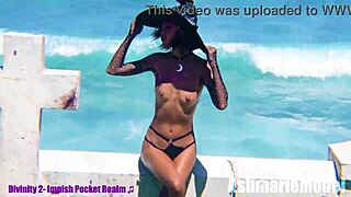 Slut Majick's Slow Motion Topless Tease in Cemetery