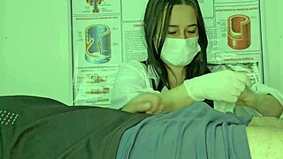 Nurse Rips Uniform for Rough Priapism Cock Therapy Session