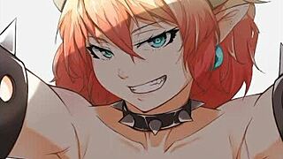 i'm bowsette giving you this cei joi in español, jerk off and swallow every drop