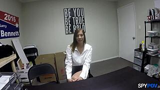 Spy POV pounds Harvard grad Molly Manson's shaved teen pussy