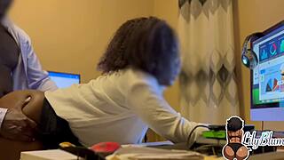 big ass ebony fucks supervisor doggystyle at work daily