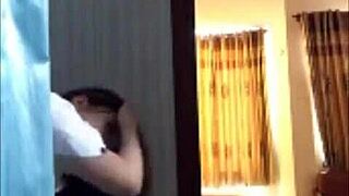ha yen bends over bathroom sink for doggystyle pounding