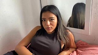 convinced girlfriend's hot latina friend for raw pov ass massage fuck