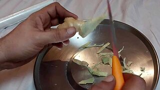 Ginger figging stretches submissive's tight asshole first time