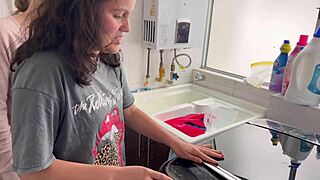 Two Horny Amateur Latinas Trib and Fuck Silently in Kitchen