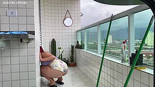 voyeur cam spies brazilian maid's tight shorts fetish tease