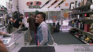 petite ebony spies cash sex pounding in hidden pawn shop
