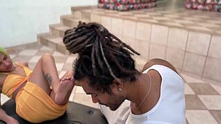 brazilian babe's feet milk boyfriend's cock to cum