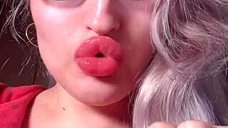 fall deep for bimbo red lipgloss webcam goddess worship