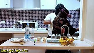 Big ass curvy wife, why not rimjob your hubby then fuck him senseless in kitchen?