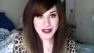 gorgeous ts strokes cock to cum 💦😈