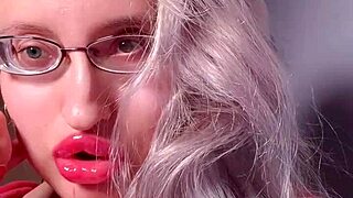 fall deep for bimbo red lipgloss webcam goddess worship