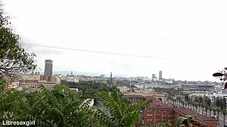 stripping naked in barcelona streets flashing shaved pussy