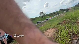 Milf Couple Fucks Outdoors as Cars Pass and Stare Intently