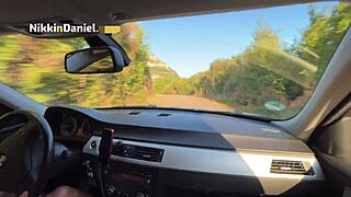 Amateur Couple's Passionate Outdoor Car Hood Fuck