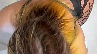 Sexy latina in see-through pantyhose rides cock hard at hotel