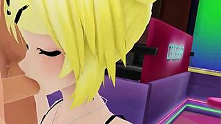 Rin surrenders to chaotic cartoon gangbang frenzy