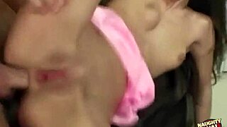 Skinny Slut Peels Dress for Anal Lover's Monster Cock!