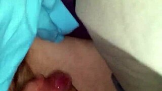 Wife's steamy handjob explodes into hot cumshot!