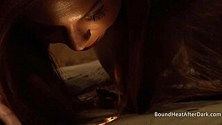 Horny big ass voyeur lesbian slave masturbates to orgasm