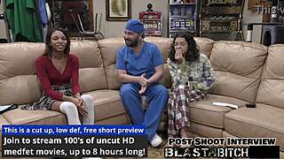 Solana spits doctor's load so he pounds her hard and blasts cum