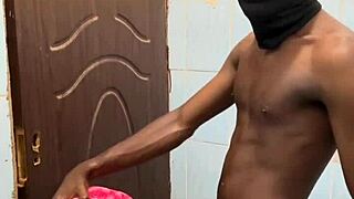 boldly bent her curvy ass against bathroom wall