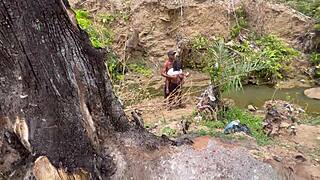 damn, worship this fat bitch's huge ass and tits outdoors 🍑🍑 then dick her hard