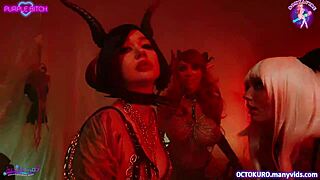 Horny Demonesses in Black Sabbath Cosplay Orgy Frenzy