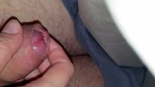 Wife's steamy handjob explodes into hot cumshot!