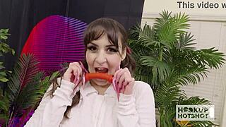 vixen chokes on dorian's monster cock then takes rough anal deep